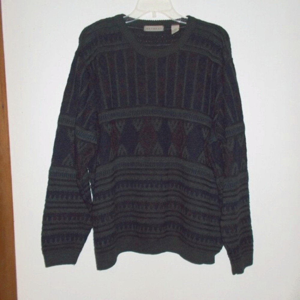 Men's vintage Retreat dark multicoloured sweater in L